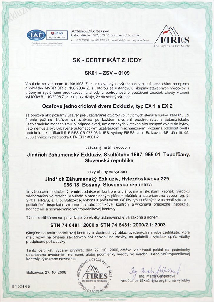 Certifikát